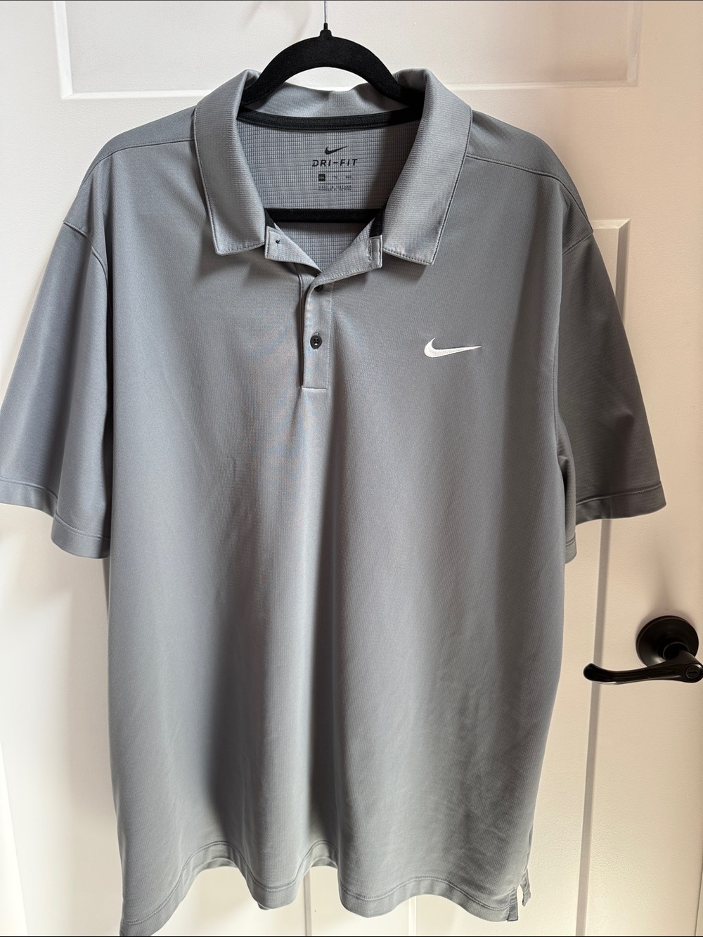 Nike Gray Dri-FIT Polo with White Swoosh